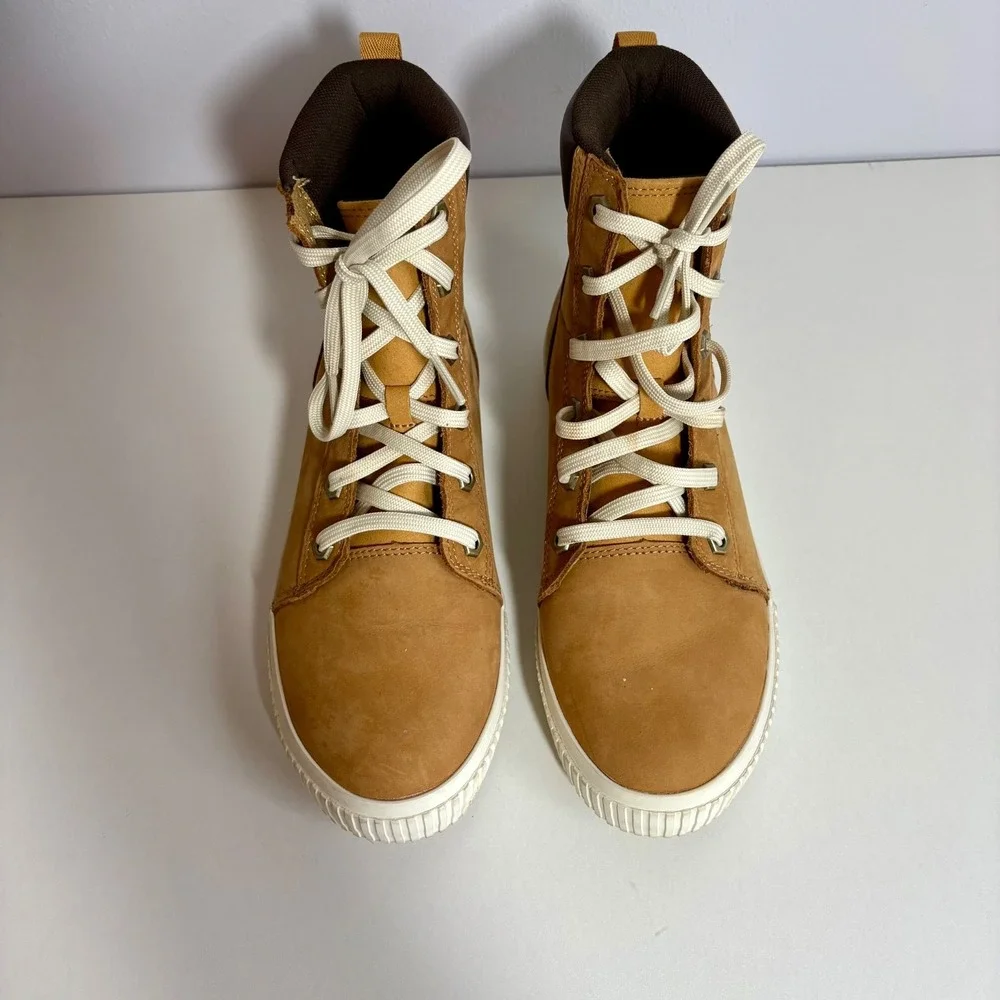 Timberland Womens Sz 9 Skyla Bay 6" Wheat Nubuck Sneaker Boots A2C3S High Top - Picture 2 of 10